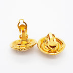 Chanel Earrings Vintage CC Logo Gold Plated Faux Pearl — view 3