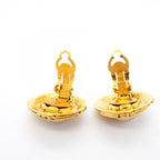 Chanel Earrings Vintage CC Logo Gold Plated Faux Pearl — view 7