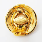 Chanel Earrings Vintage CC Logo Gold Plated Faux Pearl — view 4