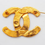 Chanel Brooch Vintage CC Logo Gold Plated — view 4