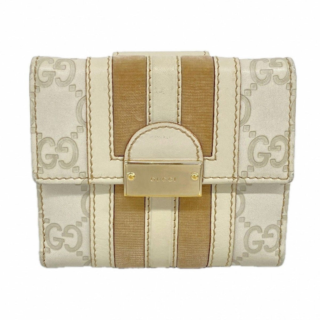 Gucci Wallet Guccissima Leather Beige Gold