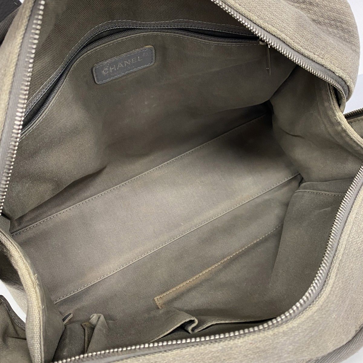 Chanel Handbag Deauville Canvas Gray Silver 2-Way — view 4