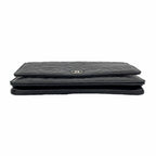 Chanel Shoulder Wallet Camellia Lambskin Black Silver — view 3