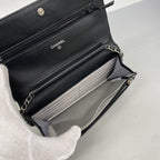 Chanel Shoulder Wallet Camellia Lambskin Black Silver — view 4