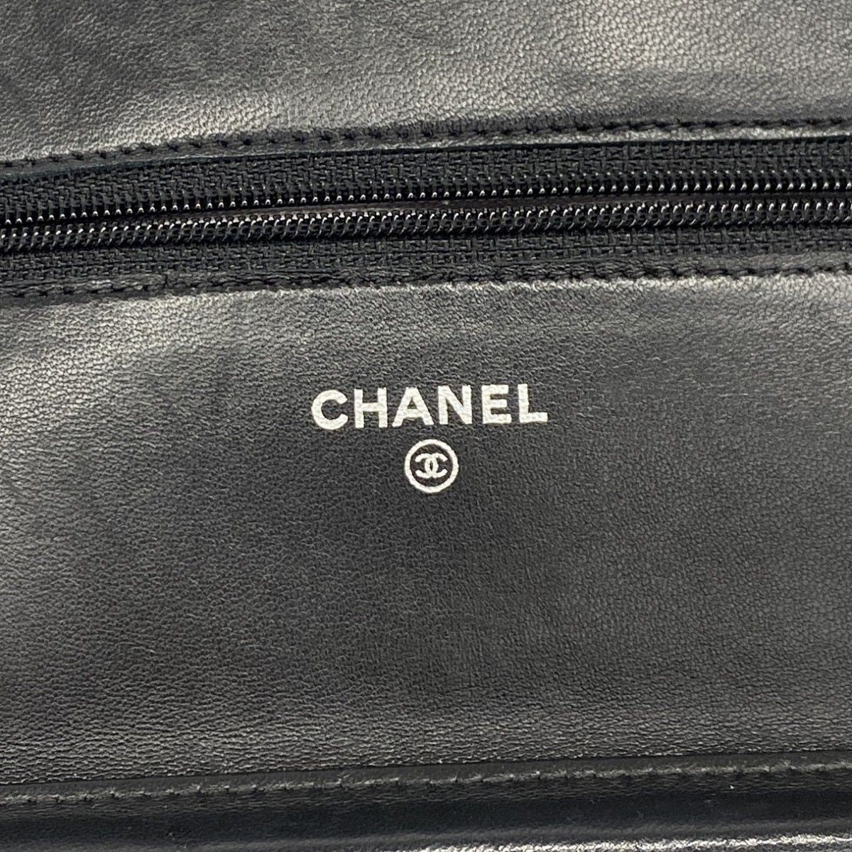 Chanel Shoulder Wallet Camellia Lambskin Black Silver — view 5