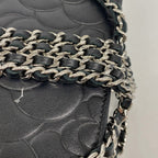 Chanel Shoulder Wallet Camellia Lambskin Black Silver — view 8