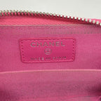 Chanel Coin Case Quilted Caviar Leather Pink Silver — view 4