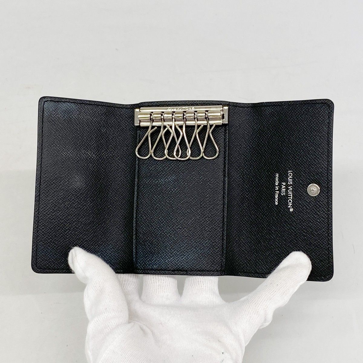 Louis Vuitton Key Case Monogram Eclipse Multicles 6 Black Key Holder — view 3