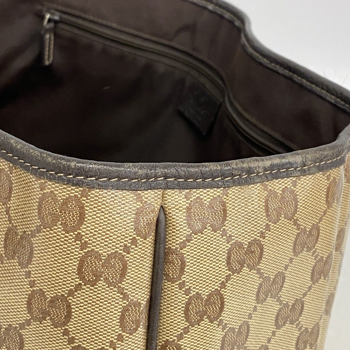 Gucci Tote GG Crystal Beige Brown Champagne Gold — view 8