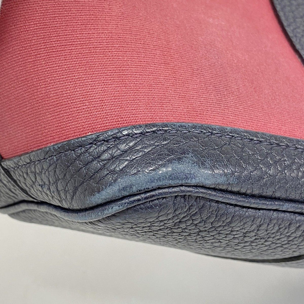 Hermes Tote Garden Party TPM Toile Officier Black Red Silver — view 6
