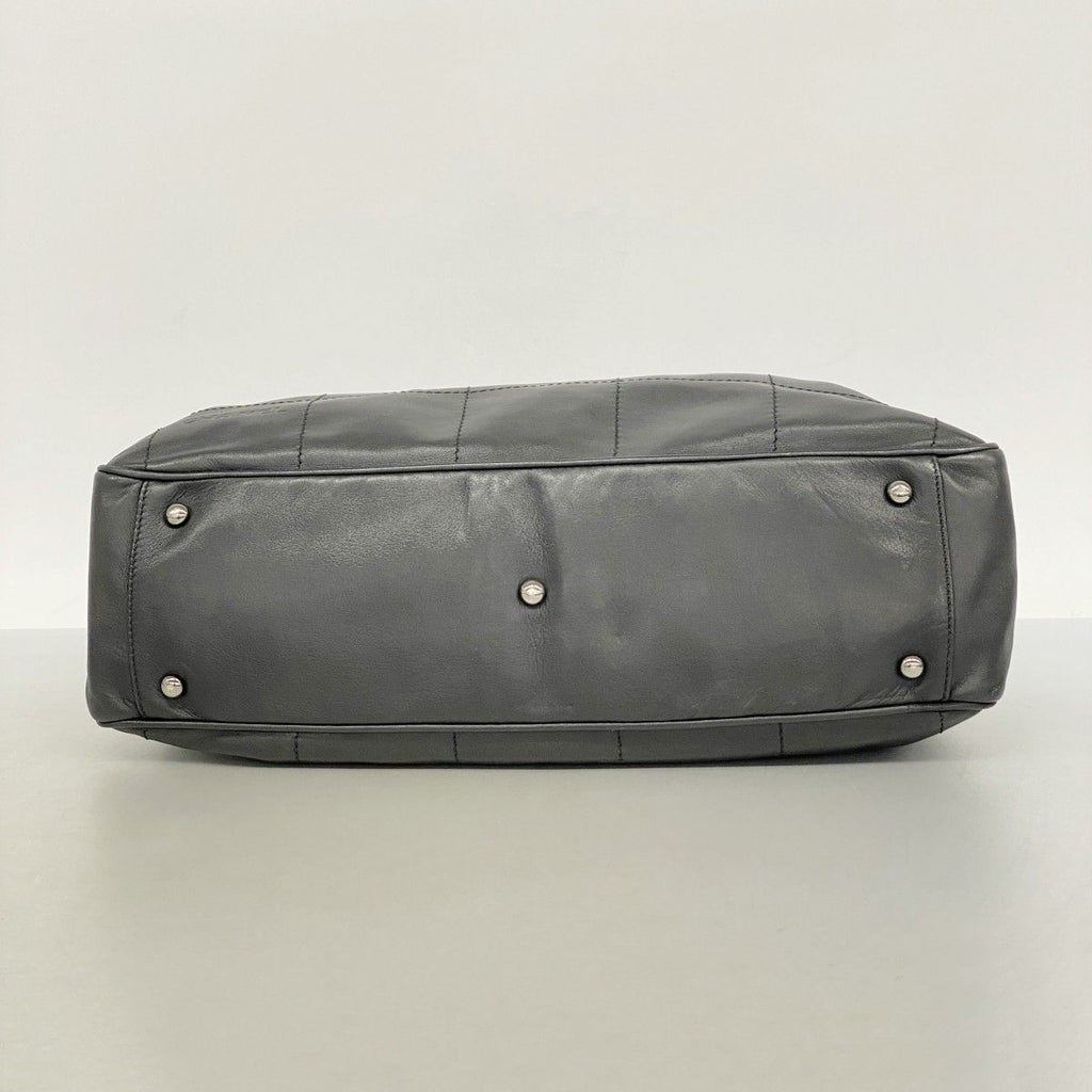 Chanel Handbag Choco Bar Lambskin Black Silver — view 3