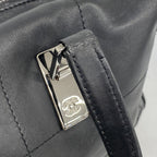 Chanel Handbag Choco Bar Lambskin Black Silver — view 8