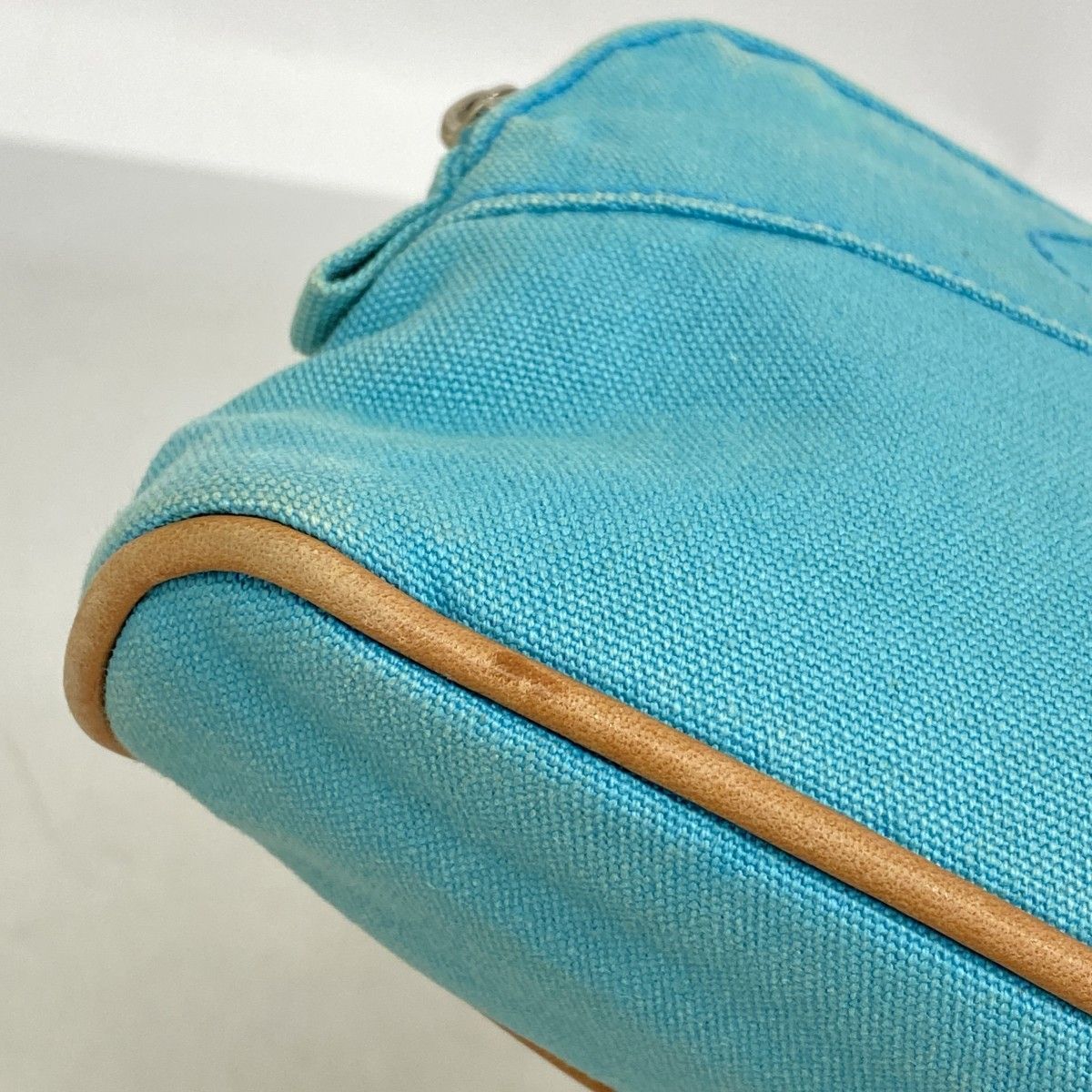 Hermes Pouch Bolide Canvas Blue Silver — view 6