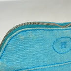 Hermes Pouch Bolide Canvas Blue Silver — view 9