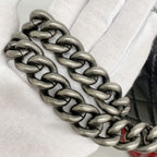 Chanel Shoulder Bag Boy Lambskin Black Red Silver — view 9