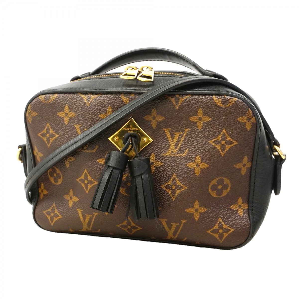 Louis Vuitton Shoulder Bag Monogram Saintonge Brown Black Cles