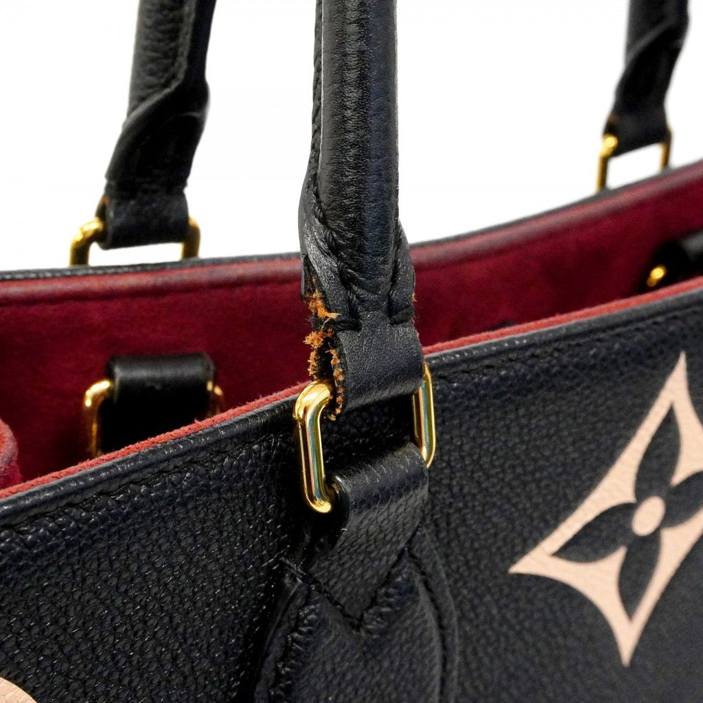 Louis Vuitton Tote Monogram Empreinte Bicolor On The Go MM Black Beige 2-Way — view 8