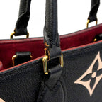 Louis Vuitton Tote Monogram Empreinte Bicolor On The Go MM Black Beige 2-Way — view 8