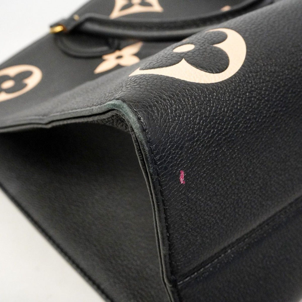 Louis Vuitton Tote Monogram Empreinte Bicolor On The Go MM Black Beige 2-Way — view 6