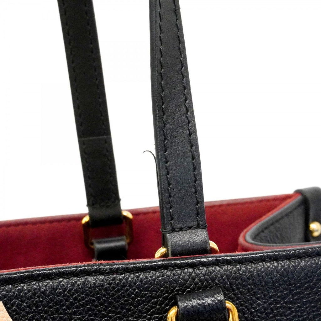 Louis Vuitton Tote Monogram Empreinte Bicolor On The Go MM Black Beige 2-Way — view 9