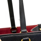 Louis Vuitton Tote Monogram Empreinte Bicolor On The Go MM Black Beige 2-Way — view 9