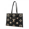Louis Vuitton Tote Monogram Empreinte Bicolor On The Go MM Black Beige 2-Way