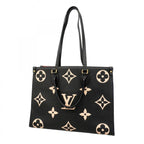 Louis Vuitton Tote Monogram Empreinte Bicolor On The Go MM Black Beige 2-Way