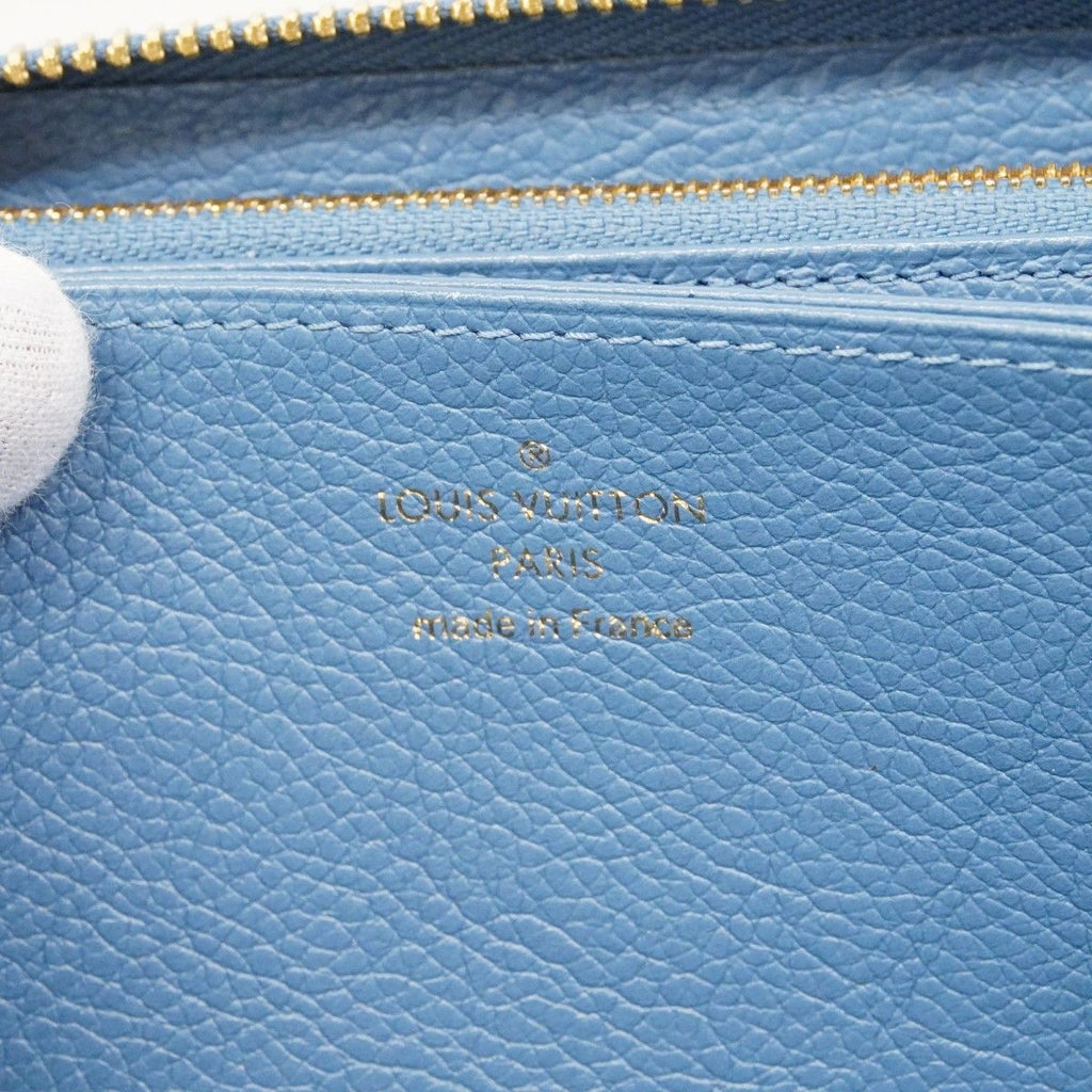 Louis Vuitton Wallet Monogram Empreinte Bicolor Zippy Blue Jean Cream — view 4