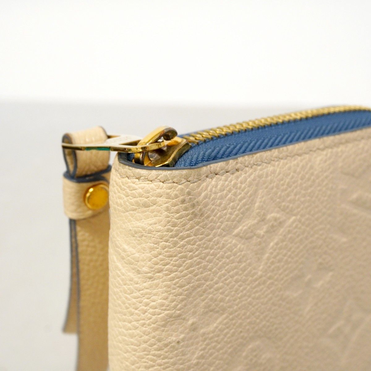Louis Vuitton Wallet Monogram Empreinte Bicolor Zippy Blue Jean Cream — view 6