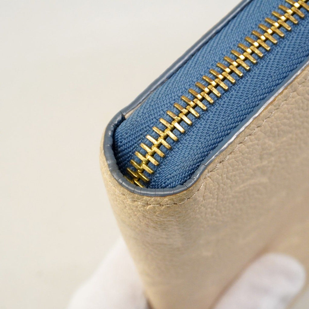 Louis Vuitton Wallet Monogram Empreinte Bicolor Zippy Blue Jean Cream — view 5