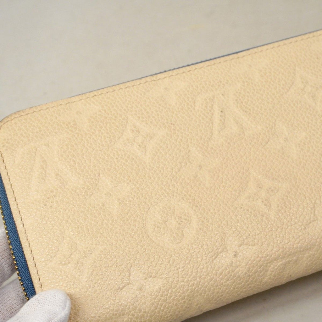 Louis Vuitton Wallet Monogram Empreinte Bicolor Zippy Blue Jean Cream — view 7