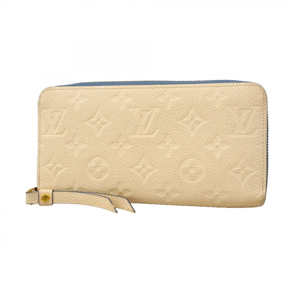 Louis Vuitton Wallet Monogram Empreinte Bicolor Zippy Blue Jean Cream