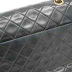 Chanel Shoulder Bag Quilted Lambskin Black Gold — view 8