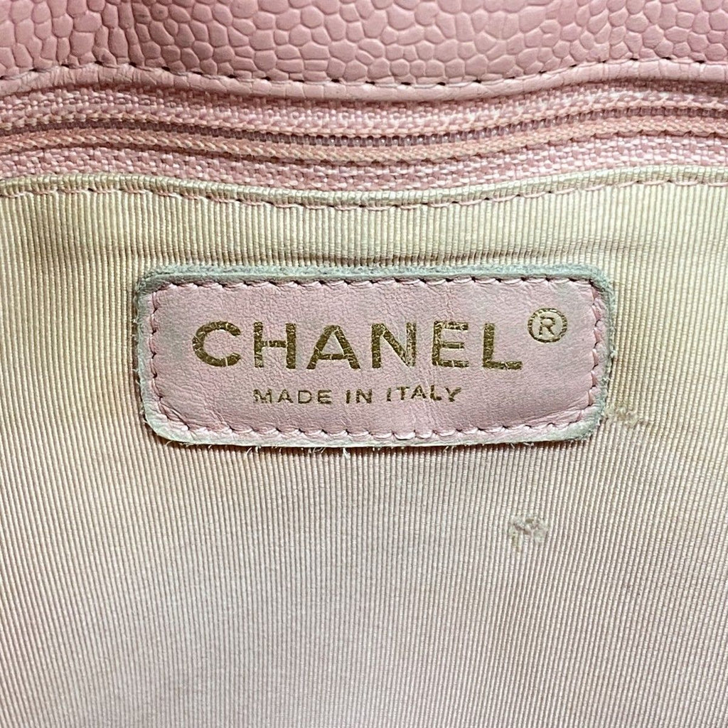 Chanel Shoulder Bag Quilted Caviar Leather Pink Gold — view 5