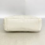 Chanel Shoulder Bag Quilted Caviar Leather White Silver — view 3