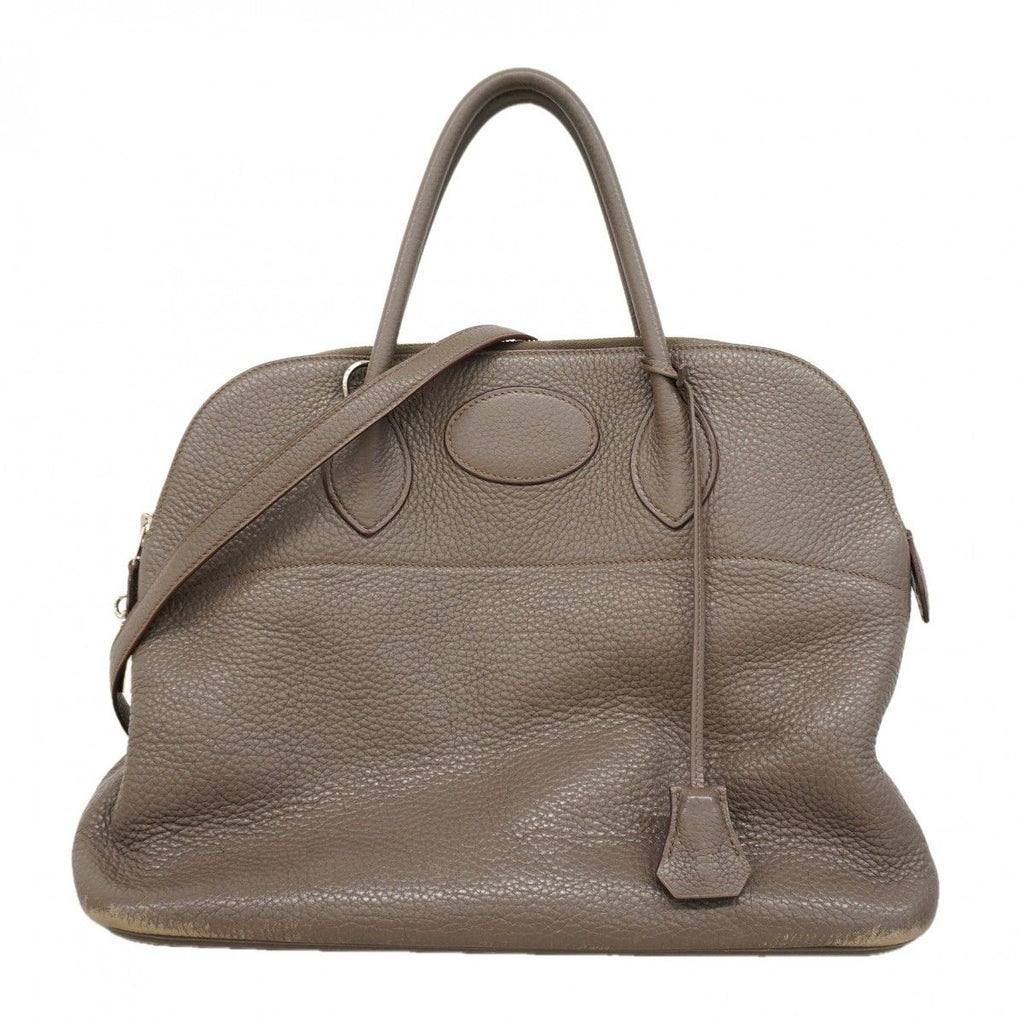 Hermes Handbag Bolide 35 Taurillon Clemence Etain Silver 2-Way