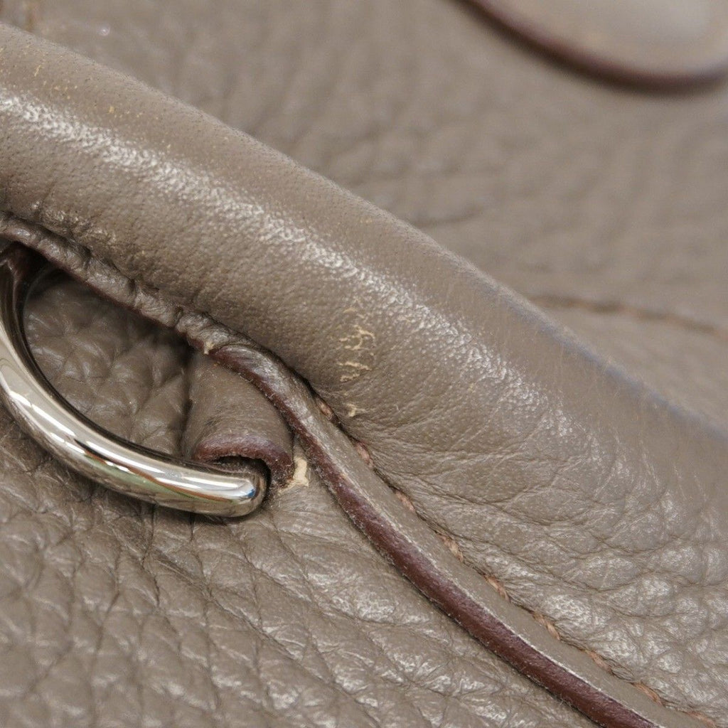 Hermes Handbag Bolide 35 Taurillon Clemence Etain Silver 2-Way — view 9