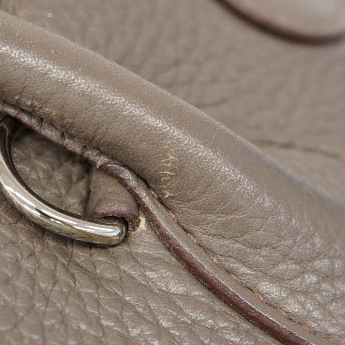 Hermes Handbag Bolide 35 Taurillon Clemence Etain Silver 2-Way — view 9