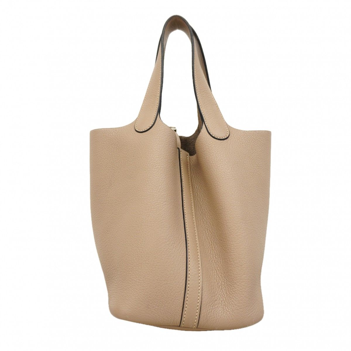 Hermes Handbag Picotin PM Taurillon Noviyo Tourtier Gray Silver — view 8