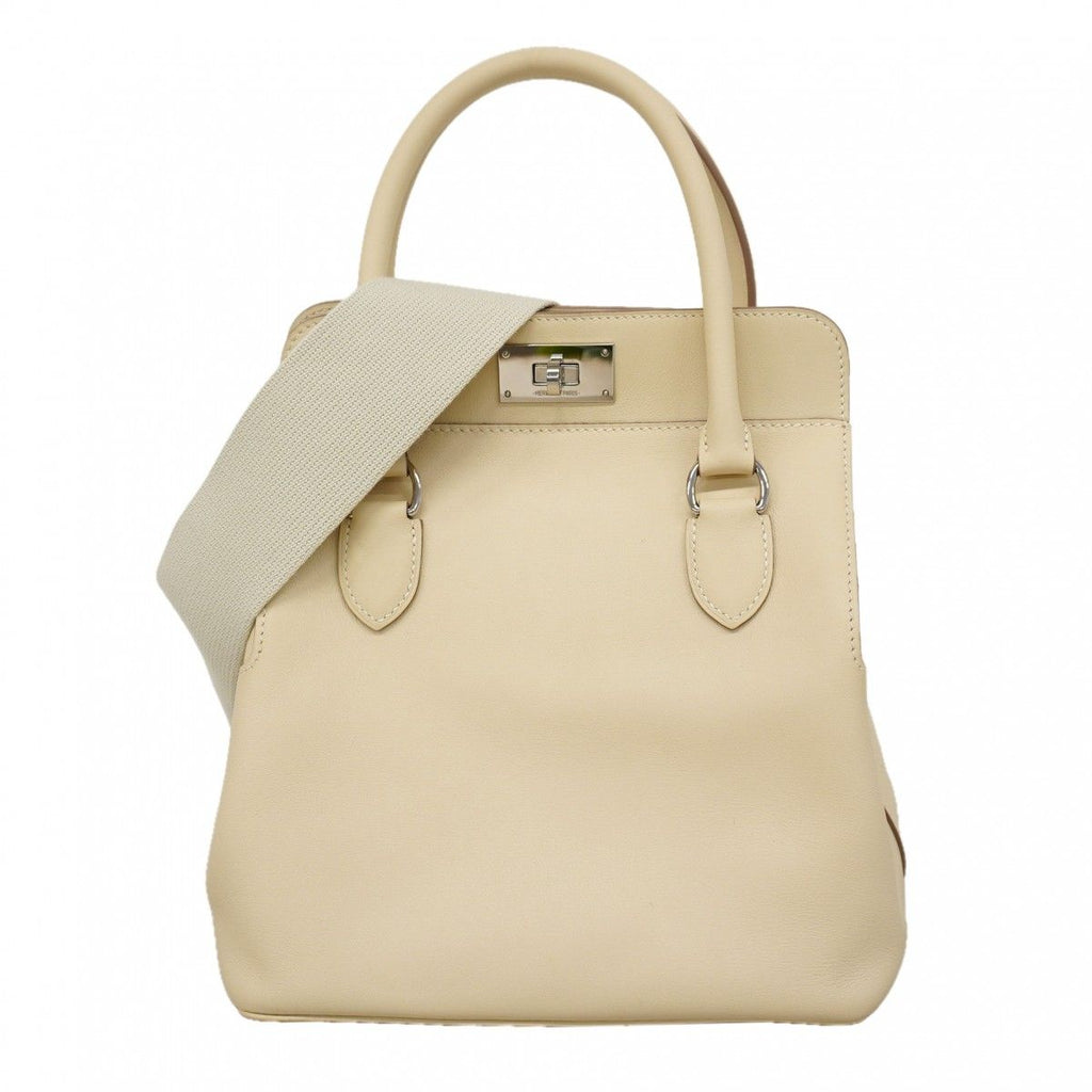 Hermes Handbag Toolbox 20 Swift Beton Silver 2-Way
