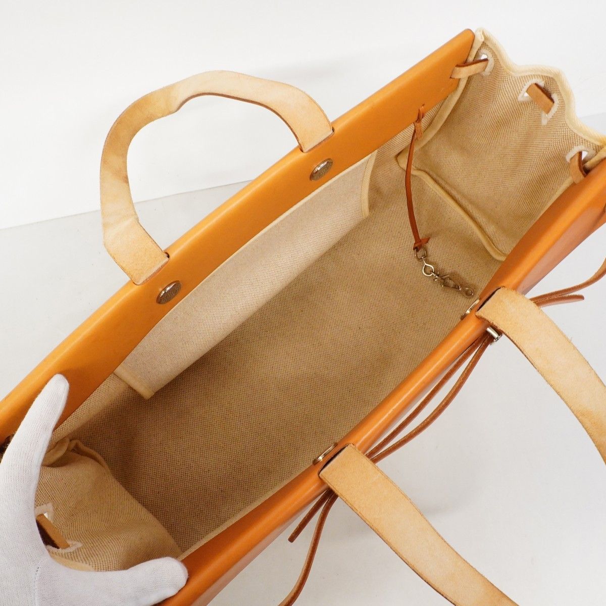 Hermes Tote Herbag Cabas MM Toile Ash Natural Silver — view 4