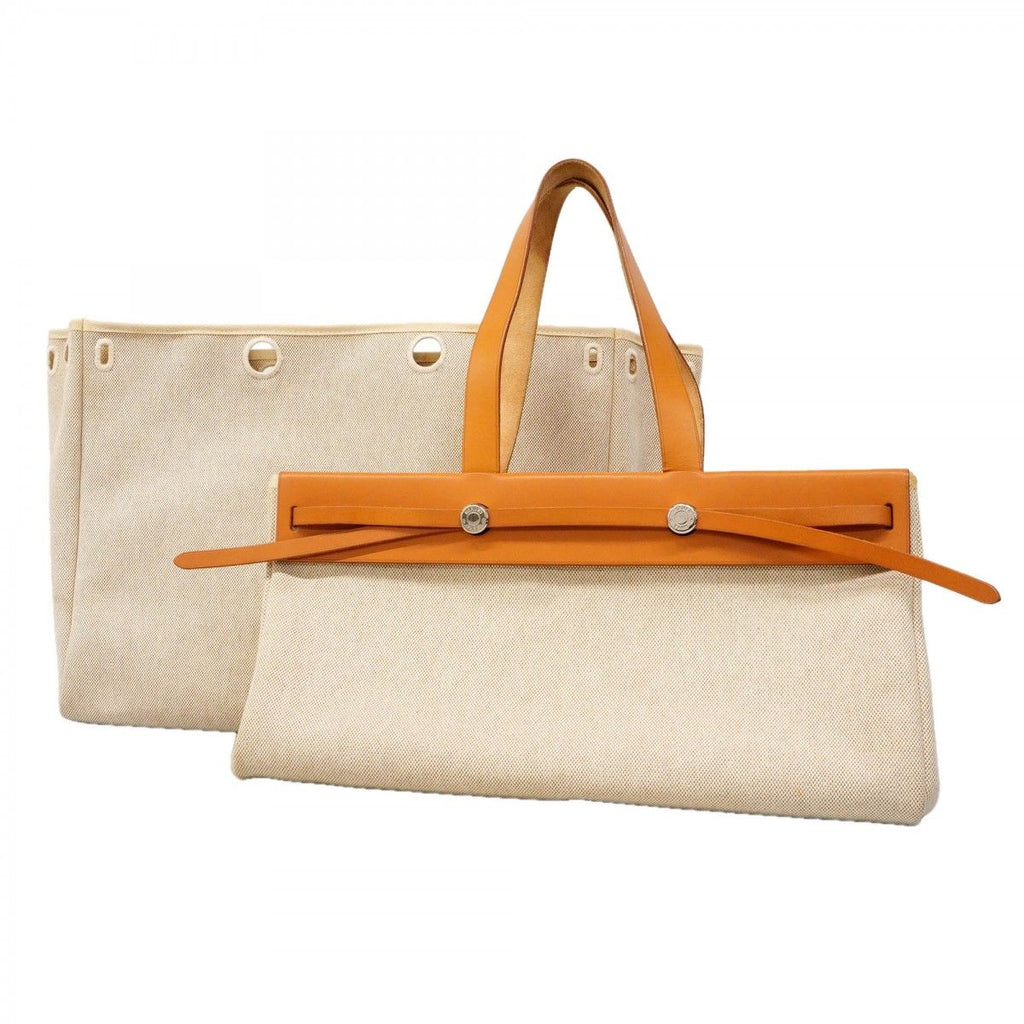 Hermes Tote Herbag Cabas MM Toile Ash Natural Silver