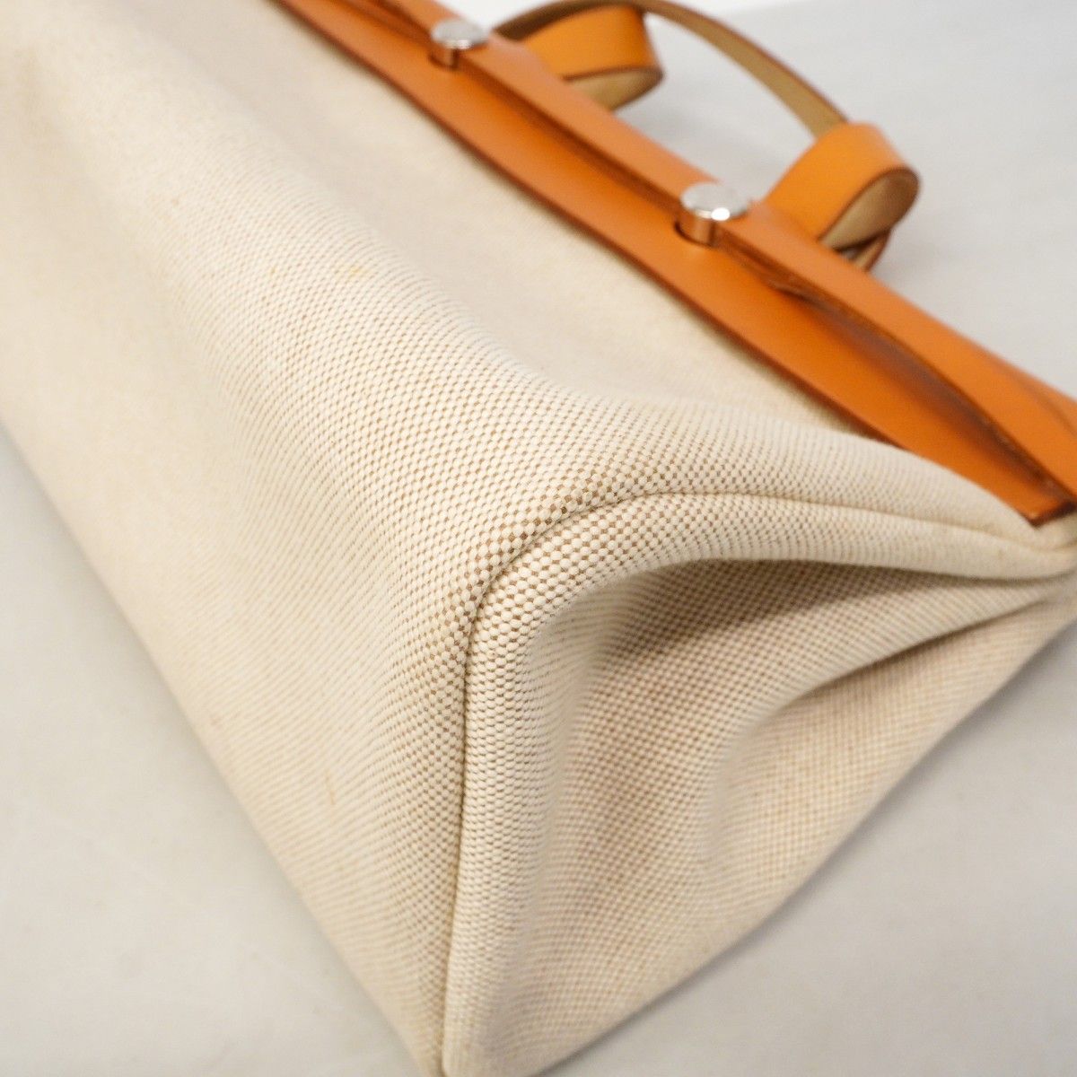 Hermes Tote Herbag Cabas MM Toile Ash Natural Silver — view 6