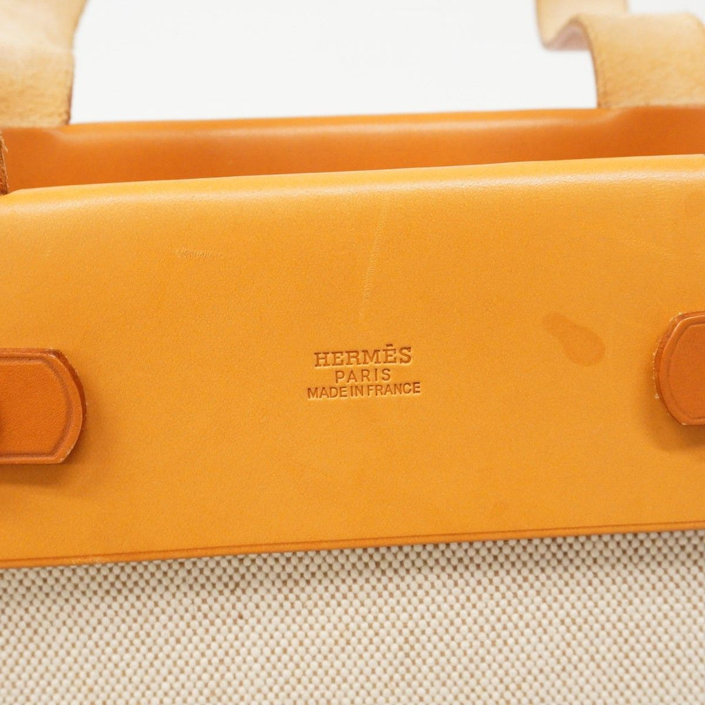Hermes Tote Herbag Cabas MM Toile Ash Natural Silver — view 5