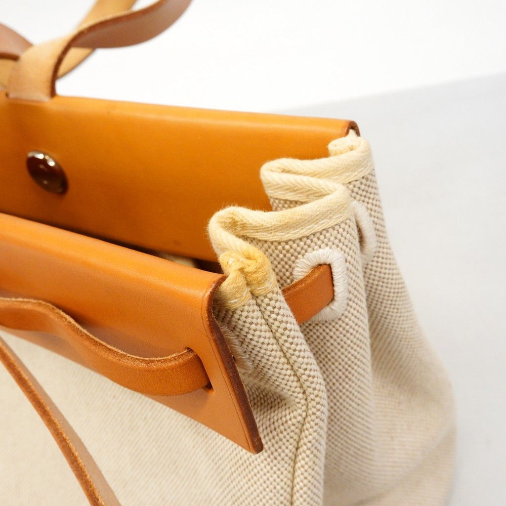 Hermes Tote Herbag Cabas MM Toile Ash Natural Silver — view 7