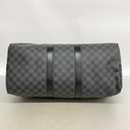 Louis Vuitton Boston Bag Damier Graphite Keepall Bandouliere 45 Black — view 3