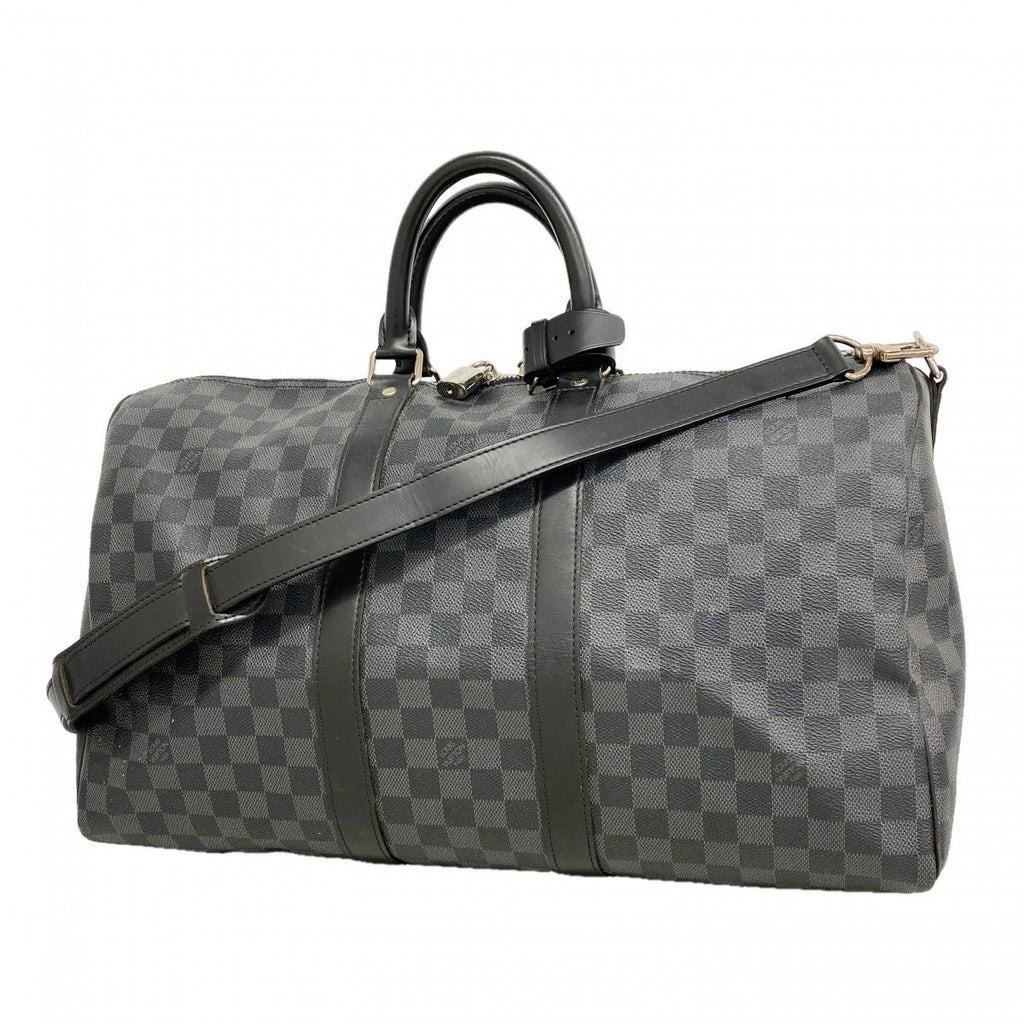 Louis Vuitton Boston Bag Damier Graphite Keepall Bandouliere 45 Black