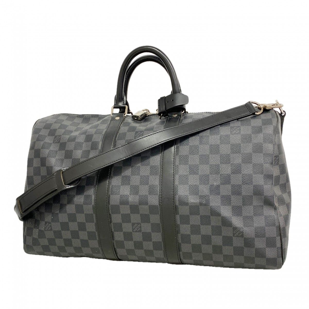 Louis Vuitton Boston Bag Damier Graphite Keepall Bandouliere 45 Black