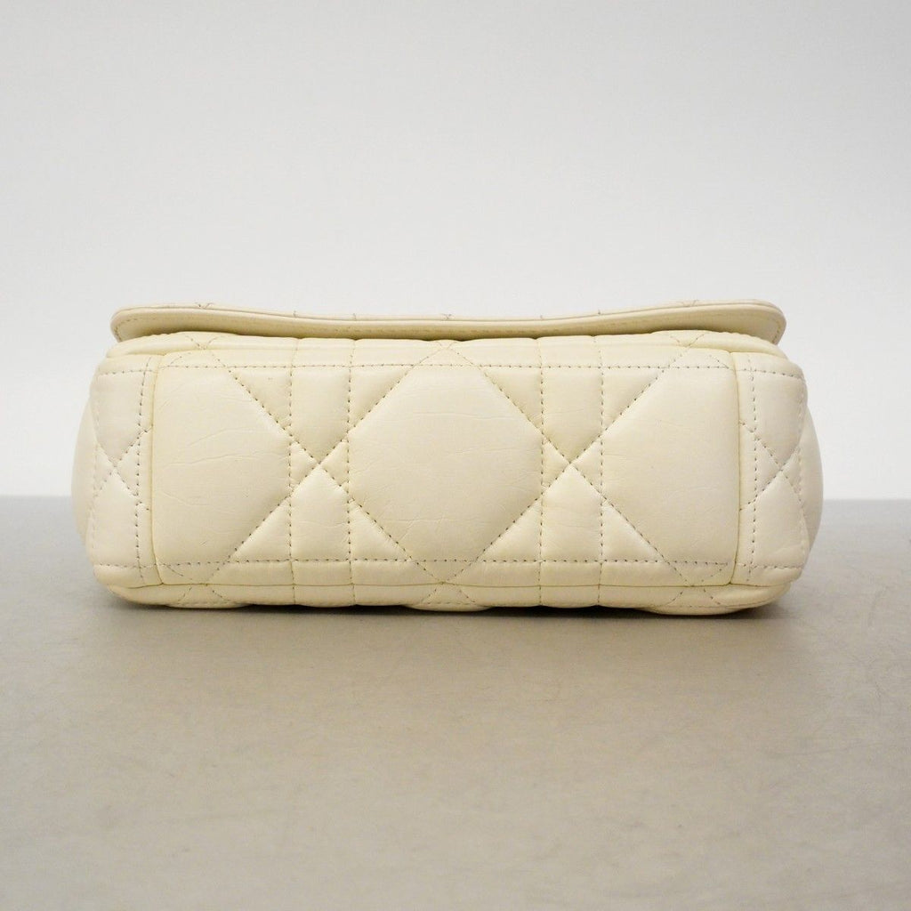 Dior Shoulder Bag Cannage Caro Leather White — view 3