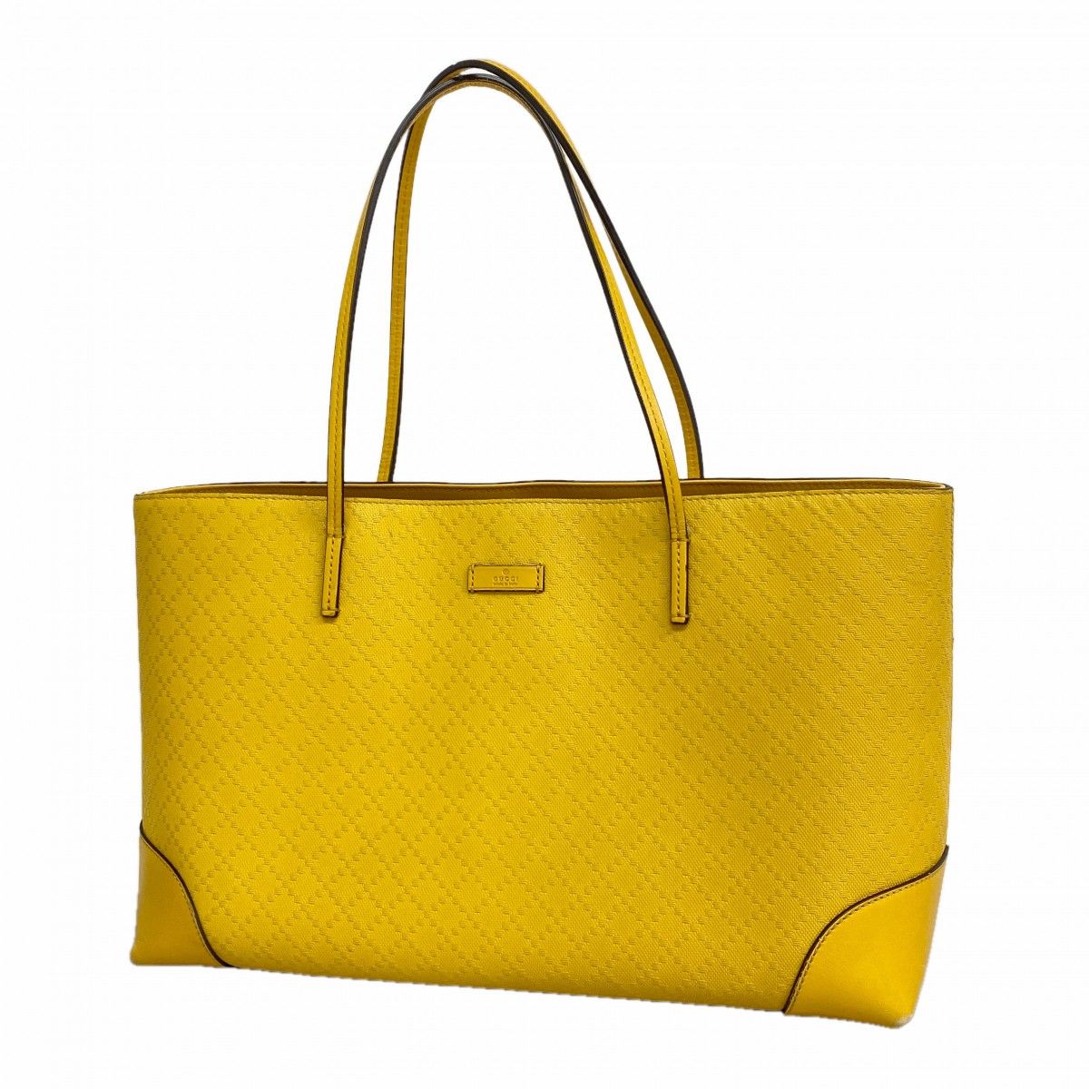 Gucci Tote Diamante Leather Yellow Champagne Gold